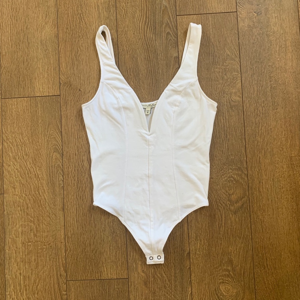 Express white v-wire thong bodysuit
